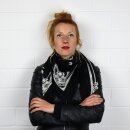 Cotton Scarf - gothic Ouija 03 - spiritboard - black-whit - squared kerchief