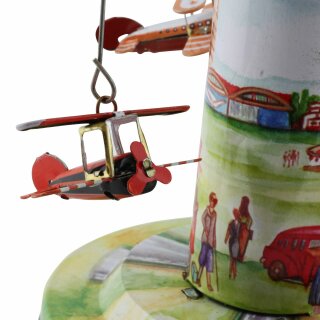 Blechspielzeug - Karussell mit Flugzeugen - Flughafen - Flugzeugkarussell