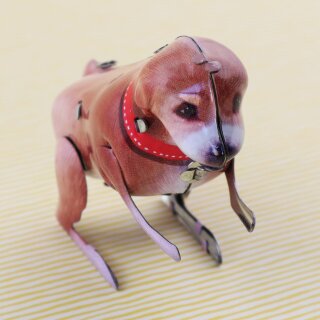Blechspielzeug - Hüpfender Hund aus Blech - Tommy Hopper - Blechhund