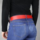 Gürtel ohne Schnalle - Ledergürtel - Belt - rot - 4cm