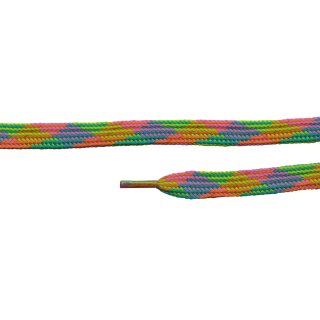 Schnürsenkel - pink-grün-grün - ca. 110 x 1,5 cm - Schuhband