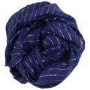 Cotton scarf - blue - navy Lurex silver - squared kerchief