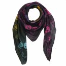 Cotton scarf - Pirate Skulls black - tie dye - squared kerchief