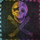Cotton scarf - Pirate Skulls black - tie dye - squared kerchief