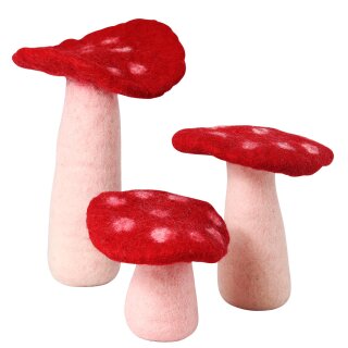 Fliegenpilz - Pilz - Filz - rot - 3 Größen