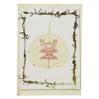 Grußkarte - Postkarte - Karte - handmade - natural recycled Paper - Lotus