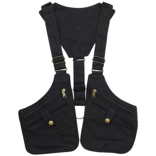 Holstertasche - Gürteltasche - Holsterweste - schwarz - messing