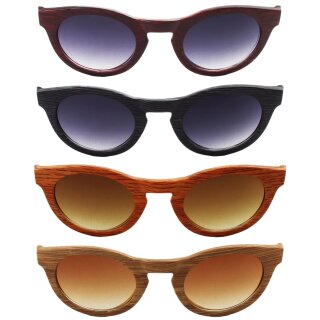 Sonnenbrille - Planet Woodlook - Retro Holzoptik - Retro - 6x5 cm