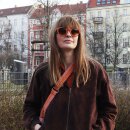 Sonnenbrille - Planet Woodlook - Retro Holzoptik - Retro - 6x5 cm
