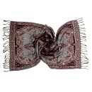 Oversized Schal - weiches Material - XXL Kuschelschal - bestickt - Paisley Leaf