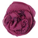 Cotton Scarf - Elephant - magenta - black - squared kerchief