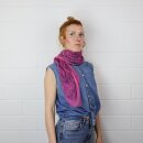 Cotton Scarf - Elephant - magenta - black - squared kerchief
