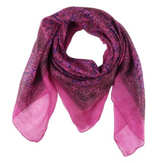 Baumwolltuch - Indisches Muster 1 - magenta - quadratisches Tuch