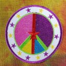 Aufnäher - Peace Zeichen und Sterne - bunt - Patch