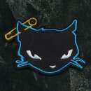 Patch - Black and blue Cat - Cat with safety pin