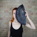 Fan - frond - foldable fan - hand fan - plain - black