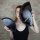 Fan - frond - foldable fan - hand fan - plain - black
