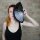 Fan - frond - foldable fan - hand fan - plain - black