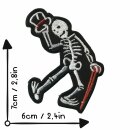 Aufnäher - Skelett mit Zylinder und Stock - Patch