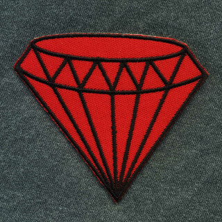 Aufnäher - Diamant - rot - Patch