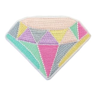 Aufnäher - Diamant - Juwel - bunt pastell - Patch