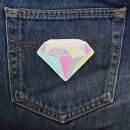 Aufnäher - Diamant - Juwel - bunt pastell - Patch