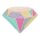 Aufnäher - Diamant - Juwel - bunt pastell - Patch