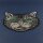 Patch XL - Cat head - eyes green - back patch