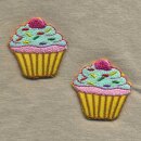 Aufnäher - Muffin - gelb - 2er Set - Patch