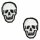Patch - Skull - white-black - Set of two