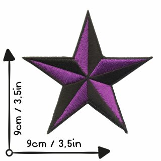 Aufnäher - Stern - schwarz-lila - Patch