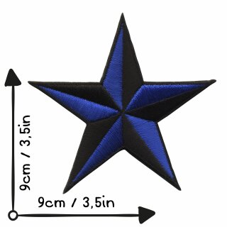 Aufnäher - Stern - schwarz-blau - Patch