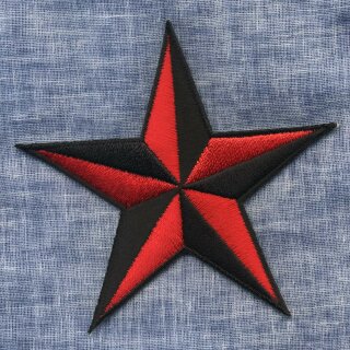 Aufnäher - Stern - schwarz-rot - Patch