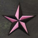 Aufnäher - Stern - schwarz-rosa - Patch
