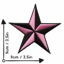 Aufnäher - Stern - schwarz-rosa - Patch