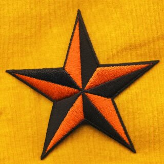 Aufnäher - Stern - schwarz-orange - Patch