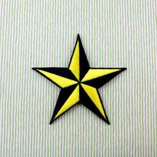 Aufnäher - Stern - schwarz-gelb - Patch