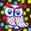Patch - Owl blue-red-white