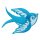 Patch - Swallow - turquoise-white - head to the right