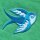 Patch - Swallow - turquoise-white - head to the right
