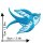 Patch - Swallow - turquoise-white - head to the right