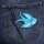 Patch - Swallow - turquoise-white - head to the right