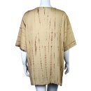 Baumwollhemd kurzarm braun-beige Oberhemd Shirt Batik