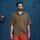 Mens shirt - dress shirt - lapel collar - short-sleeved - unicoloured - brown