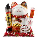 Glückskatze - Maneki-neko - Winkekatze aus Porzellan...