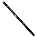 Lederhalsband mit Spitznieten 1-reihig - O-Ring -  Choker - Gothic Punk Halsband aus Leder schwarz