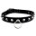 Lederhalsband mit Spitznieten 1-reihig - O-Ring -  Choker - Gothic Punk Halsband aus Leder schwarz
