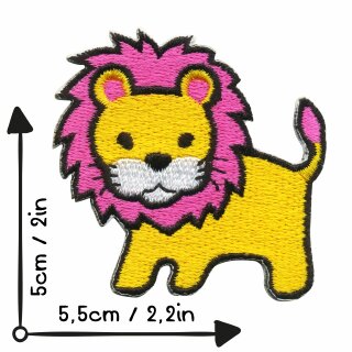 Aufnäher - Löwe - gelb-pink - Patch