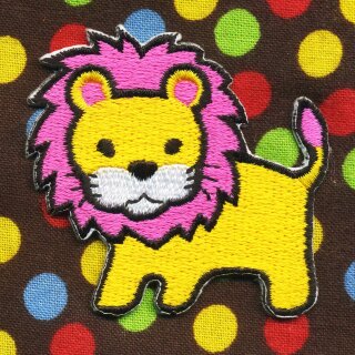 Aufnäher - Löwe - gelb-pink - Patch