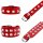 Lederarmband mit Spitznieten - Armband aus Leder - rot - Nietenarmband